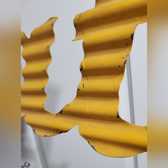 EAT Metal Kitchen Sign wall hanging deco, yellow, 17" - Picture 4 of 8